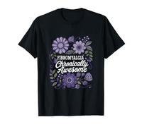 Fibromyalgie Chronically Awesome Floral Chronic Pain Design T-Shirt