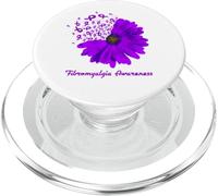 Fibromyalgie Sensibilisation Violet Ruban Tournesol Fighter PopSockets PopGrip pour MagSafe