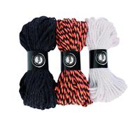 Ficelle Bicolore Ø 1mm Noir Orange Blanc 3 Bobines