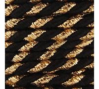 Ficelle Cordelette 3mm Ficelle de Satin, Viscose Brillante, Décoration, Couture, activité Manuelle, créative, neotrims, Torsade a Deux Fils - coupe au mètre (Or/Noir)