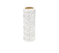 MÉGACRÉA Ficelle Cordelette en Coton Bicolore argenté et BL