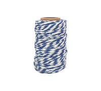 Ficelle Coton Bicolore Bleu Foncé Et Blanc 25 M X 1,5 Mm