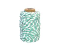 Ficelle Coton Bicolore Turquoise Et Blanc 25 M X 1,5 Mm