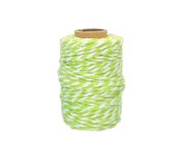Ficelle Coton Bicolore Vert Clair Et Blanc 25 M X 1,5 Mm