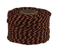 Ficelle de Coton, Bobine de 50g, 35m, Noir/Jaune/Rouge
