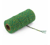Ficelle de coton colorée de 100 m pour loisirs créatifs, emballage et art textile (19# vert + or)