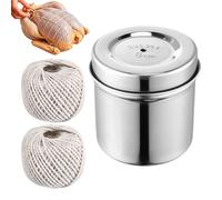 Ficelle de cuisine - 65 m de brins de coton avec distributeur en acier inoxydable - 2 rouleaux de corde en coton - Pour viande, dinde, rôti, pâtisserie et barbecue