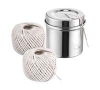 Ficelle de cuisine avec distributeur - 2 rouleaux de cuisine en coton naturel, cordon de boucher adapté pour les aliments pour la viande, envelopper la volaille, cuire au four, support en acier