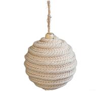 Ficelle de lin naturel et boule en mousse avec corde de suspension pour décoration de vacances et utilisation saisonnière (B)
