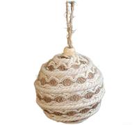 Ficelle de lin naturel et boule en mousse avec corde de suspension pour décoration de vacances et utilisation saisonnière (A)