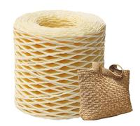 Ficelle en raphia, ruban en raphia naturel, fil de crochet et fabrication de bricolage pour emballage cadeau, sac de plage, projet d'artisanat, jouet et décoration à faire soi-même