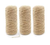 Ficelle Jute Naturel Ø1mm 600 Mètres Ficelle de Jute Cordelette pour Le Jardinage Bricolage DIY Artisanat Fleuristerie Décoration, 200 Mètres par Rouleau