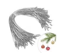 Ficelles pour Boules de Noël, 100 PCS Accroches pour Décorations de Noël, Cordons de Verrouillage à Pression, Crochets pour Boules de Noëls, Fils de Suspension pour Ornements Festifs