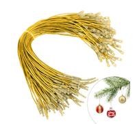 Ficelles pour Boules de Noël, 100 PCS Accroches pour Décorations de Noël, Cordons de Verrouillage à Pression, Crochets pour Boules de Noëls, Fils de Suspension pour Ornements Festifs