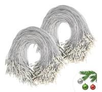 Ficelles pour Boules de Noël, 200 PCS Accroches pour Décorations de Noël, Cordons de Verrouillage à Pression, Crochets pour Boules de Noëls, Fils de Suspension pour Ornements Festifs