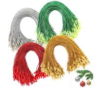Ficelles pour Boules de Noël, 400 PCS Accroches pour Décorations de Noël, Cordons de Verrouillage à Pression, Crochets pour Boules de Noëls, Fils de Suspension pour Ornements Festifs