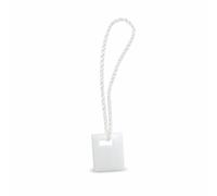 Ficelles pour étiquettes vêtements, Blanc, boucle carrée, 16,5 cm