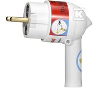 Legrand Fiche plastique 050175 - Extraction facilitée, sortie latérale, 2P+T 16A, blanc