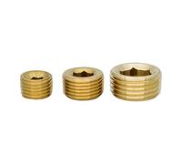 Fiche à douille hexagonale en laiton Bouchon de tuyau hexagonal en laiton 1/8", 1/4", 3/8", 1/2", 3/4", filetage mâle/femelle(Countersunk,1L2_1PC)