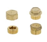 Fiche à douille hexagonale en laiton Raccord à tête hexagonale for tuyau en laiton, filetage mâle/femelle 1/8", 1/4", 3/8", 1/2", 3/4"(Male-Flange,1/4")