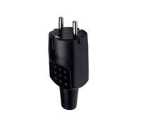 Fiche aérienne en caoutchouc 16 A de couleur noire, parfaite pour les connexions électriques sécurisées en extérieur et industriel, idéale pour les environnements exigeants.