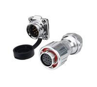 Fiche aéronautique DZ-20 avec quatre trous et couvercle en plastique, installation inversée, connecteur d'équipement industriel 2-14 fils(14 core)