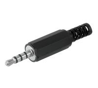 Goobay Fiche Jack - 3,5 mm - stéréo plastique avec protection anti-torsion; 4 contacts