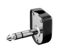 Fiche audio Jack 6.35mm stéréo coudée, à souder