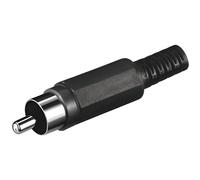 Goobay RCA plug connecteur de fils Noir - Connecteurs de fils (RCA, Noir, 1 pièce(s))