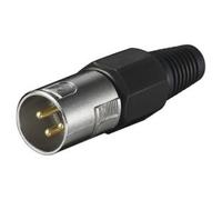 Fiche audio Xlr mâle, 3 broches plaquées Or, à souder, noire cd11749