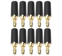 Fiche Banane, 10 Pièces à Souder Bricolage Fiche Banane, 2,5 Mm en Laiton Plaqué or Type de Soudure Connecteur Mâle Kit D'accessoires pour la Maison, Connecteurs et Adaptateurs(Le noir)