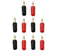 Fiche Banane 2,5 Mm, Connecteur Haut-Parleur Mâle plaqué Or, 10 Fiches Rouges et Noires avec Trou Queue 3,5 Mm pour Prise Panneau Ressort Intérieur
