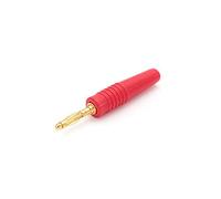 Fiche banane 2 mm, contact lamelle plaqué or, rouge