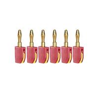 Fiche Banane 32 A 4 mm, Connexion Rapide Sans Soudure, Connecteurs Plaqués Or à Courant Élevé, Audio, Cuivre, Haut-Parleurs, Amplificateur, Rouge