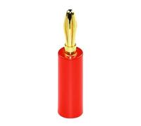 Fiche banane 4 mm en cuivre pur plaqué or, fiche de test for panneau, amplificateur de puissance de soudage, caisson de son, gaine isolante résistante à la pression(Red Gold-plated 1,50 PCS)