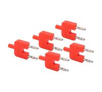 Fiche Banane à Double Pointe de qualité Supérieure, Forte connectivité, Double Rangée D'adaptateurs 1 Femelle à 2 Mâles pour L'électronique, stabilité de L'alimentation, ABS/ 5 Pièces (Rouge)