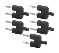 Fiche Banane à Double Pointe de qualité Supérieure, Forte connectivité, Double Rangée D'adaptateurs 1 Femelle à 2 Mâles pour L'électronique, stabilité de L'alimentation, ABS/ 5 Pièces (Black)