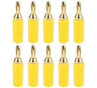 Fiche Banane en Laiton Connecteur Plaqué Or Fiche de Test d'instrument 10 pièces J.10007 FICHE BANANE EN LAITON DURABLE 2,5 mm POUR INSTRUMENTS ÉLECTRONIQUES (Jaune)