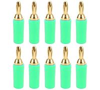 Fiche banane en laiton plaqué or, connecteur banane industriel de 2,5 mm pour instruments électroniques, équipements industriels, machines de soudage, navires, camping-cars, (Vert)