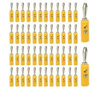 Fiche banane JT002 4 mm nouveau type de fiche banane sans soudure, connecteur d'enseignement, transmission stable, onduleur industriel électronique polyvalent, séparation des (Yellow)