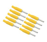 Fiche Banane Mâle de 4 Mm, Type de Moulage par Injection à Assemblage Facile Fiche Banane Professionnelle en Laiton + PE pour Accessoires de sécurité (Jaune)