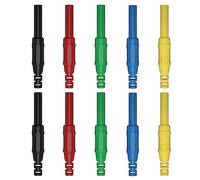 Fiche Banane Prise Femelle 10PCS 4mm Connecteurs Femelles Bananes Connecteurs Femelles Bananes cuivre nickelé pour Cordon d'extension DIY Sécurité électrique (2x5 Colours)