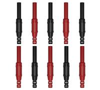 Fiche Banane Prise Femelle 10PCS 4mm Connecteurs Femelles Bananes Connecteurs Femelles Bananes cuivre nickelé pour Cordon d'extension DIY Sécurité électrique (5 Red 5 Black)