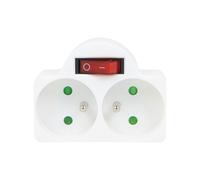 Fiche Biplitte 2x16a +interrupteur Blister - Profile