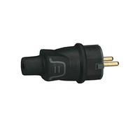 Fiche bipolaire 2P+T 16A IP44 en caoutchouc noir et grande résistance pour utilisations sévères (Legrand 050342)
