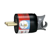 Fiche bipolaire 2P+T 16A rotative mobile noire (Legrand 050173)