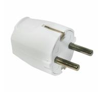 Fiche blanche 10/16 A, T/T, 4,8 mm, idéale pour les connexions électriques sécurisées dans les appareils électroménagers et les appareils électriques.