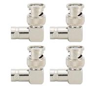 Fiche BNC en Laiton vers Prise BNC Fiche coudée avec impédance de 50 ohms (4 pièces)