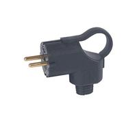 Legrand - Fiche mâle 2P+T 16A 050252 - sortie latérale à anneau, borne à vis, IK08 Noir