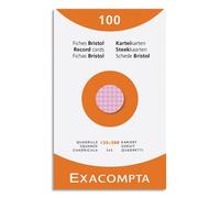 Fiche bristol 125 x 200 mm quadrillée 5 x 5 coloris assortis non perforée Exacompta - Boîte de 100